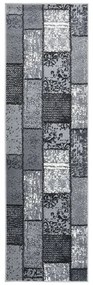 vidaXL Passadeira c/ padrão de blocos 80x350 cm polipropileno cinzento