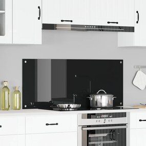 vidaXL Proteção de Cozinha Preto 120 x 50 x 0.6 cm vidro temperado