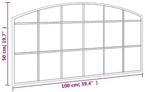 Espelho de parede arqueado 100x50 cm ferro preto
