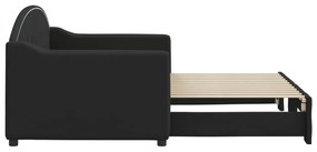 Sofá-cama com gavetão 80x200 cm tecido preto