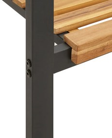 Conj. jantar p/ jardim 7 pcs madeira de acácia maciça e metal