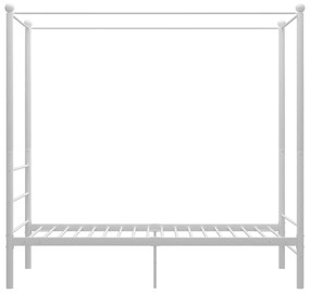 Estrutura de cama com dossel metal branco 90x200 cm