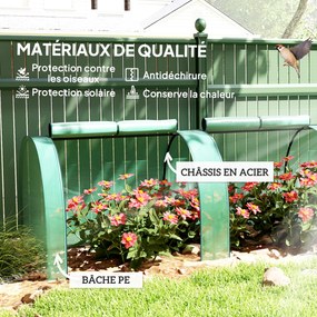 Mini estufa de jardim para tomates, 4 x 1 x 0,80 m, em aço com revestimento de PE anti-UV, 4 portas com fecho de correr enroláveis, verde