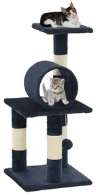 vidaXL Árvore p/ gatos c/ postes arranhadores sisal 65 cm azul escuro