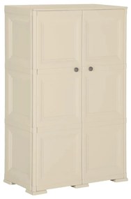 Armário de plástico 79x43x125 cm design de madeira branco