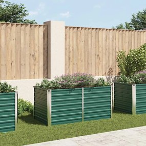 Canteiro de jardim elevado 160x80x77cm aço galvanizado verde