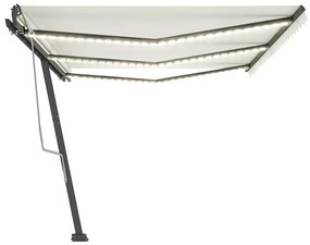 Toldo retrátil manual com LED 600x350 cm cor creme