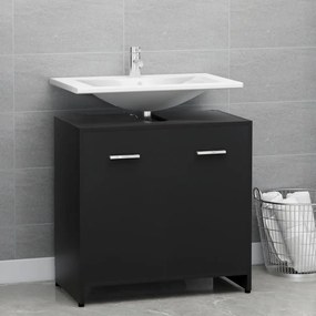 vidaXL Armário casa de banho 60x33x61 cm derivados de madeira preto