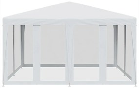 Tenda p/ festas c/ 8 paredes laterais malha 4x4 m PEAD branco