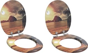 vidaXL Assento de Sanitário com Fechamento Suave 2 pcs Laranja