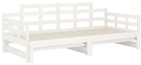 Estrutura sofá-cama de puxar 2x(80x200) cm pinho maciço branco
