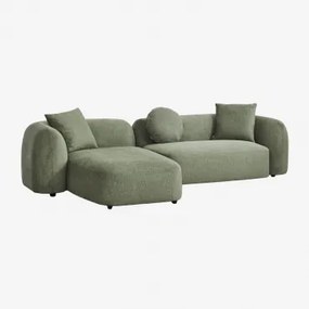 Sofá Modular Chaise Longue Esquerdo De 2 Peças Em Chenille Coco Chenille Verde Sálvia - Sklum
