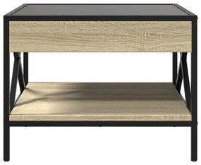 Mesa de centro luzes LED Infinity 50x50x38 cm carvalho sonoma