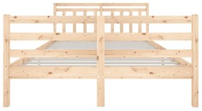 Estrutura de cama casal 135x190 cm madeira maciça