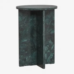 Mesa De Cabeceira Ø35 Cm Em Mármore Mencia Mármore Verde Udaipur - Sklum