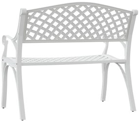 Banco de jardim 102 cm alumínio fundido branco
