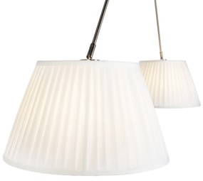 Candeeiro de suspensão com cortinas plissadas creme 35 cm - aço Blitz II Clássico / Antigo