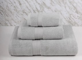 Jogo 3 toalhas de banho 100% micro algodão suave e absorvente: Cinzento