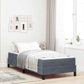 vidaXL Cama box spring com colchão Cinza Escuro 80 x 220 cm Veludo