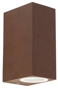 Candeeiro de parede industrial castanho enferrujado 2 luzes IP44 - Baleno