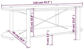 Mesa de centro 110x48x40 cm derivados de madeira branco