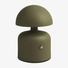 Luminária De Mesa Led De Ferro Sem Fio Nantali Verde Azeitona Intenso - Sklum