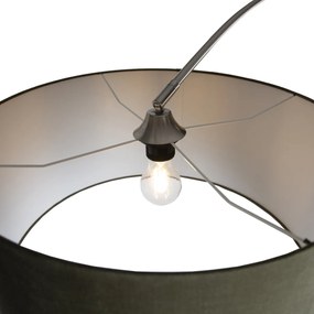 Candeeiro de pé em aço com abajur verde escuro 50cm - XXL