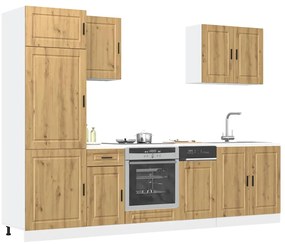 7 peças armário de cozinha conjunto Kalmar carvalho artisiano