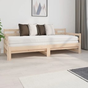 Estrutura sofá-cama de puxar 2x(90x200) cm pinho maciço