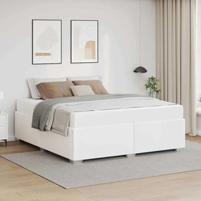 vidaXL Estrutura da Cama com colchão Branco 180 x 200 cm tecido