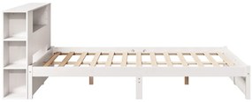 Cama com estante sem colchão 120x190 cm pinho maciço branco