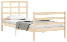 Estrutura cama de solteiro pequena c/ cabeceira madeira maciça