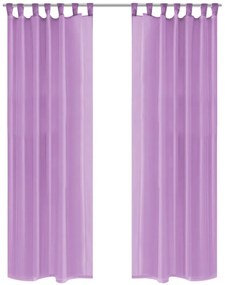 vidaXL Cortinas em voile 2 pcs 140x245 cm lilás
