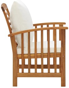 5 pcs conjunto lounge de jardim com almofadões acácia maciça