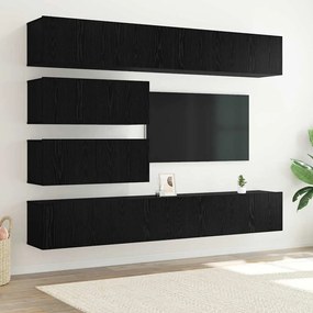 vidaXL Conjunto de móvel de TV 6 pcs Carvalho preto 100 x 30 x 30 cm