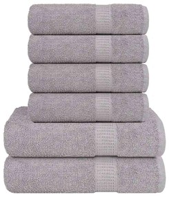 vidaXL 6pcs Conjunto de toalhas FROGN 100% algodão cinza