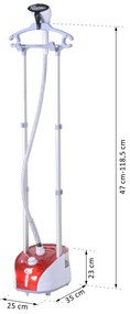 Escova de vapor de roupas Temperatura 1800W ajustável a 11 níveis Centro de engomar vertical com barra dupla e tanque de 2L em 38 s de aquecimento