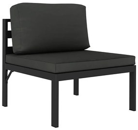 6 pcs conjunto lounge jardim com almofadões alumínio antracite