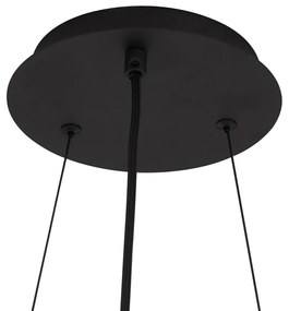 Candeeiro suspenso industrial preto 7 luzes - Knight