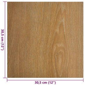 Tábuas de soalho autoadesivas 20 pcs 1,86 m² PVC castanho