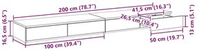 Gavetas de Cama Brancas 200x36,5x16,5 cm Madeira Consolidade