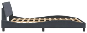 Estrutura de cama sem colchão 140x190 cm veludo cinzento-escuro