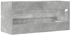 Armário lavatório 100x38,5x45 cm contraplacado cinzento cimento
