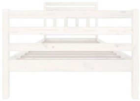 Estrutura de cama 100x200 cm madeira maciça branco