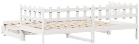 Sofá-cama com gavetão e gavetas sem colchão 80x200 cm branco