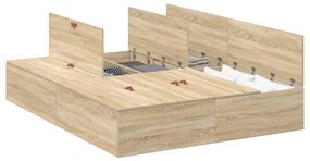 Estrado de Cama Storage em Carvalho Sonoma 140x200 cm
