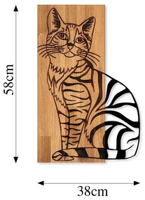 Acessório Decorativo de Parede Cat 10 – Nogal e Preto – 38 x 58 cm