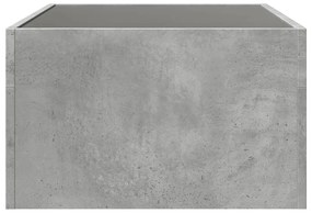 Mesa de centro luzes LED Infinity 70x50x30 cm cinzento cimento