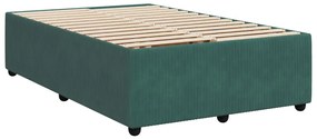 Cama boxspring com colchão 120x190 cm veludo verde-escuro