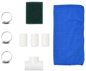 Fonte de piscina com luzes LED 22x60x70 cm aço inoxidável 304